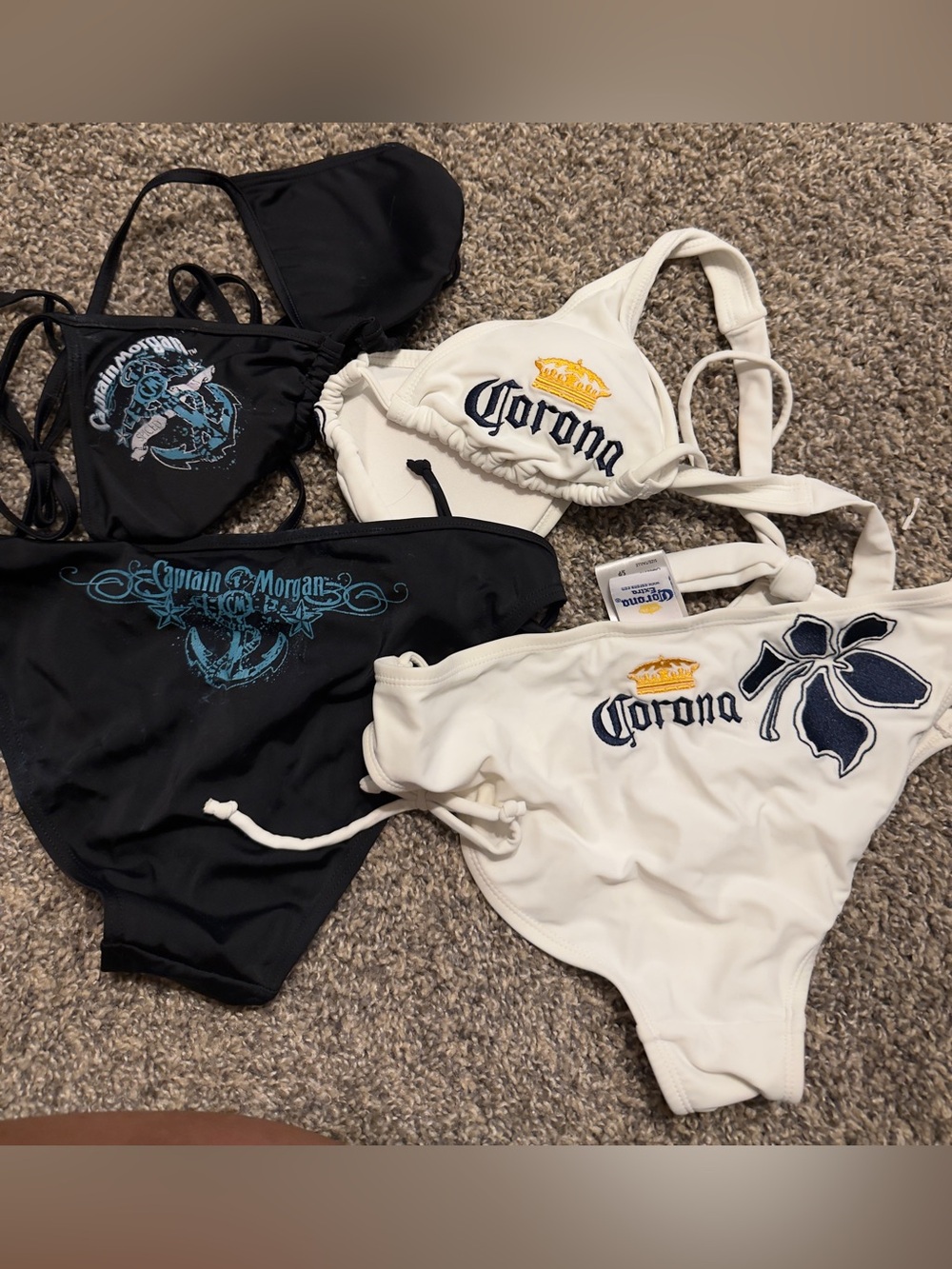 Corona White and Black Logo Bikini Set